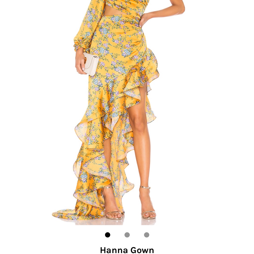 Revolve Yellow Floral Maxi Skirt